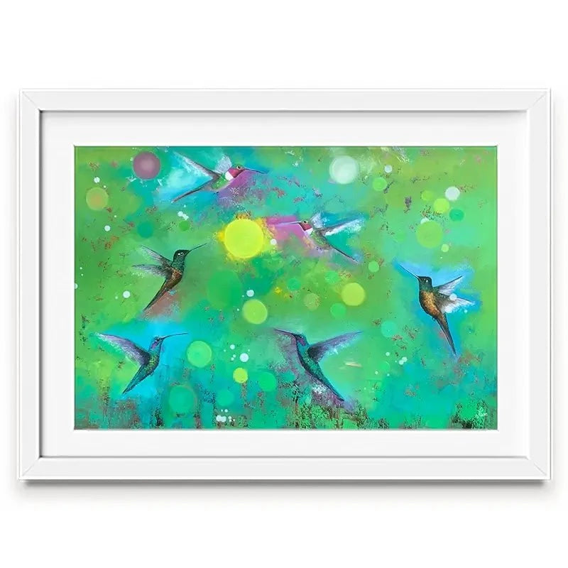 Orbs And Hummingbirds Framed Art Print Orbs And Hummingbirds Framed Art Print wall art product Laure Bury