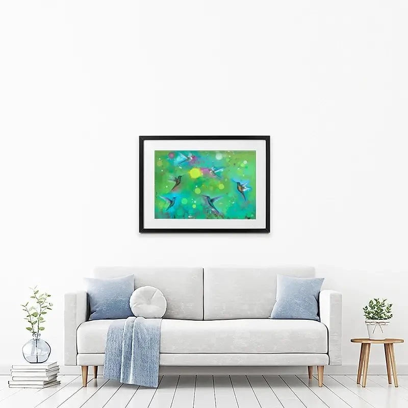 Orbs And Hummingbirds Framed Art Print Orbs And Hummingbirds Framed Art Print wall art product Laure Bury
