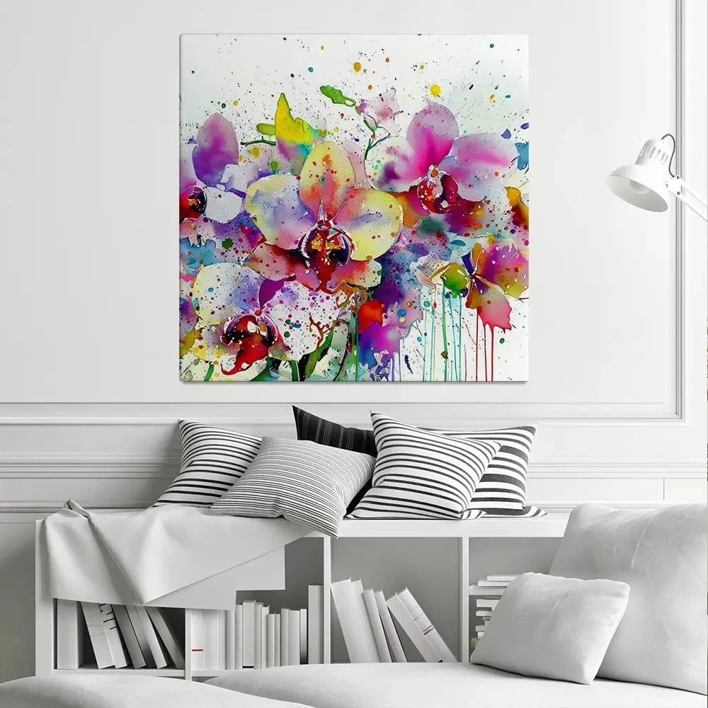Orchid Blast Square Canvas Print Orchid Blast Square Canvas Print wall art product David Alexander Elder