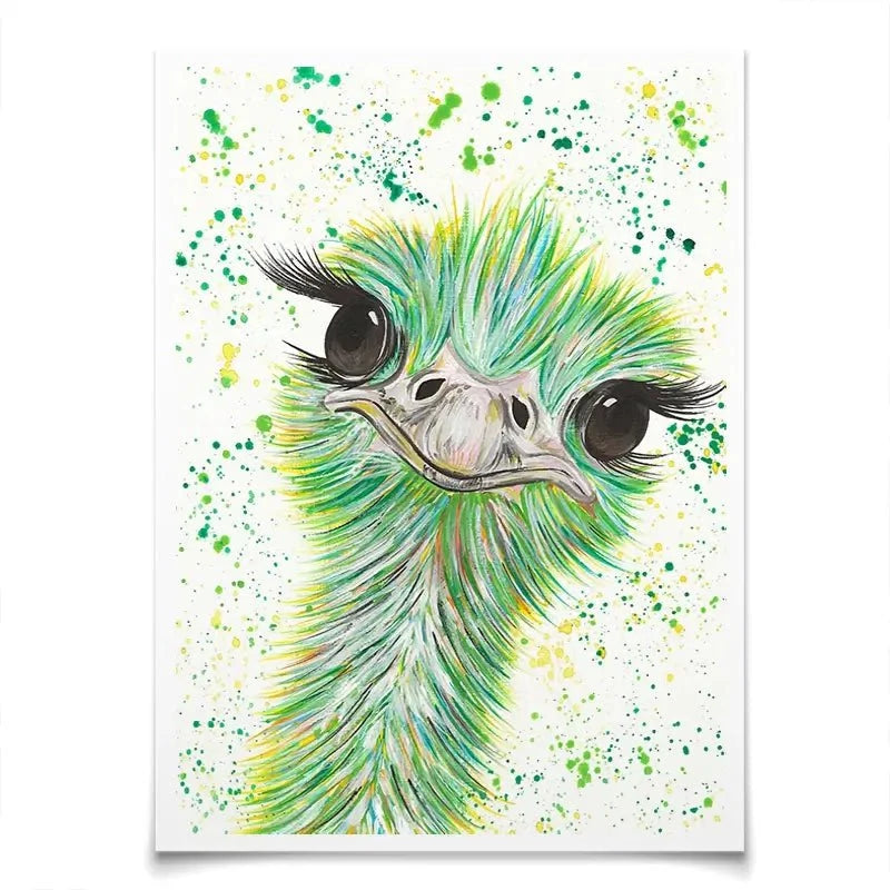 Ostrich Frank Art Print Ostrich Frank Art Print wall art product Emma LC Art