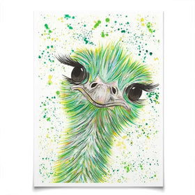 Ostrich Frank Art Print Ostrich Frank Art Print wall art product Emma LC Art