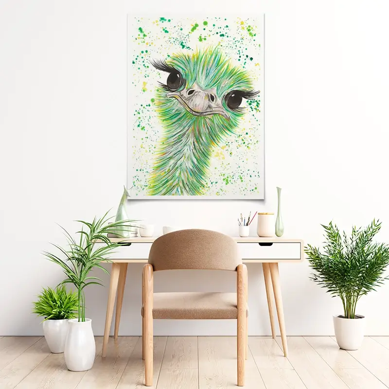 Ostrich Frank Art Print Ostrich Frank Art Print wall art product Emma LC Art
