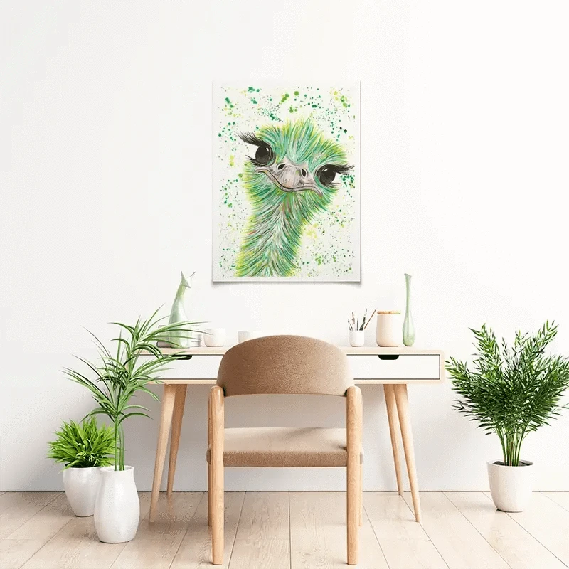 Ostrich Frank Art Print Ostrich Frank Art Print wall art product Emma LC Art