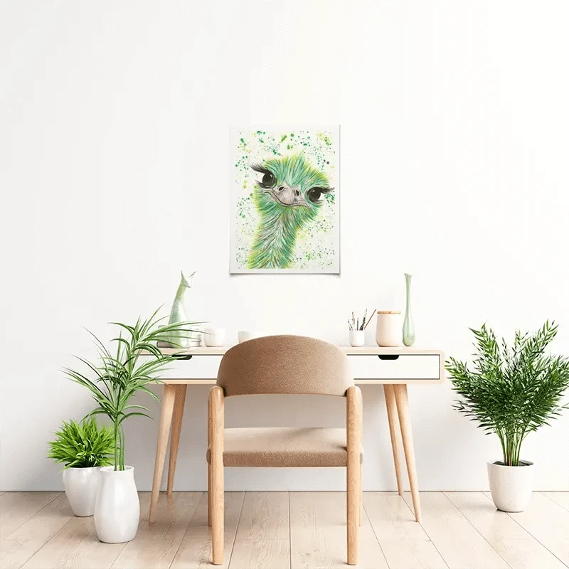 Ostrich Frank Art Print Ostrich Frank Art Print wall art product Emma LC Art