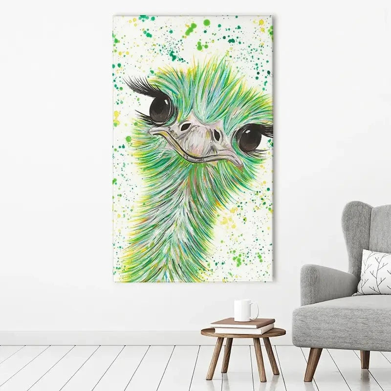 Ostrich Frank Canvas Print Ostrich Frank Canvas Print wall art product Emma LC Art