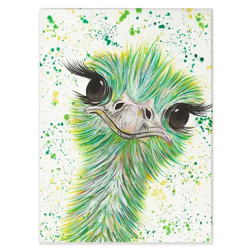 Ostrich Frank Canvas Print Ostrich Frank Canvas Print wall art product Emma LC Art