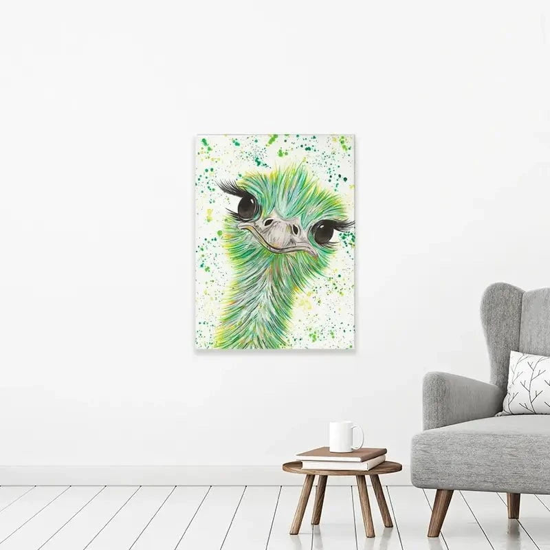 Ostrich Frank Canvas Print Ostrich Frank Canvas Print wall art product Emma LC Art