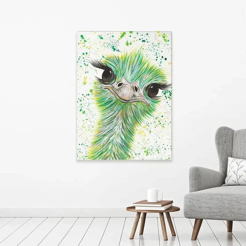 Ostrich Frank Canvas Print Ostrich Frank Canvas Print wall art product Emma LC Art
