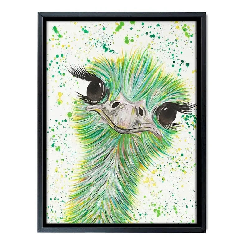 Ostrich Frank Canvas Print Ostrich Frank Canvas Print wall art product Emma LC Art