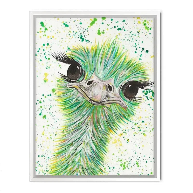 Ostrich Frank Canvas Print Ostrich Frank Canvas Print wall art product Emma LC Art