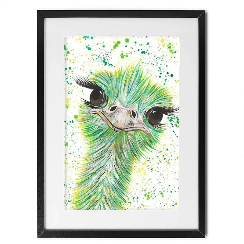 Ostrich Frank Framed Art Print Ostrich Frank Framed Art Print wall art product Emma LC Art