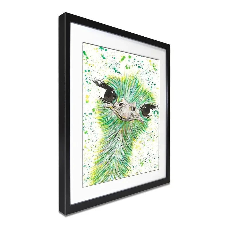 Ostrich Frank Framed Art Print Ostrich Frank Framed Art Print wall art product Emma LC Art