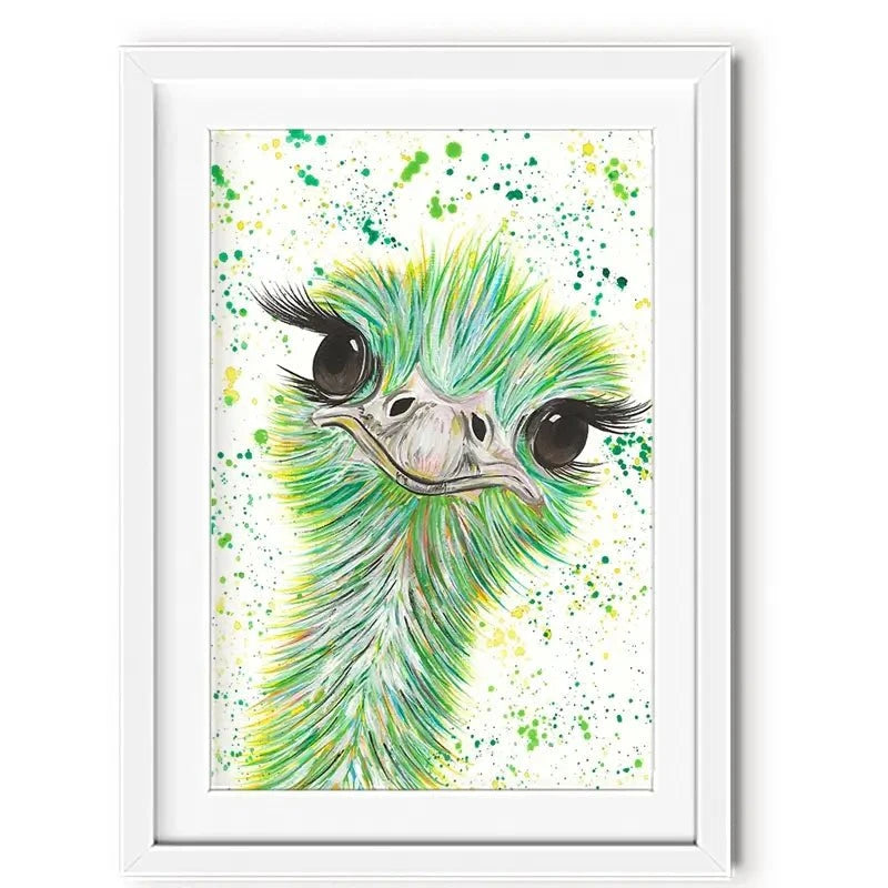Ostrich Frank Framed Art Print Ostrich Frank Framed Art Print wall art product Emma LC Art