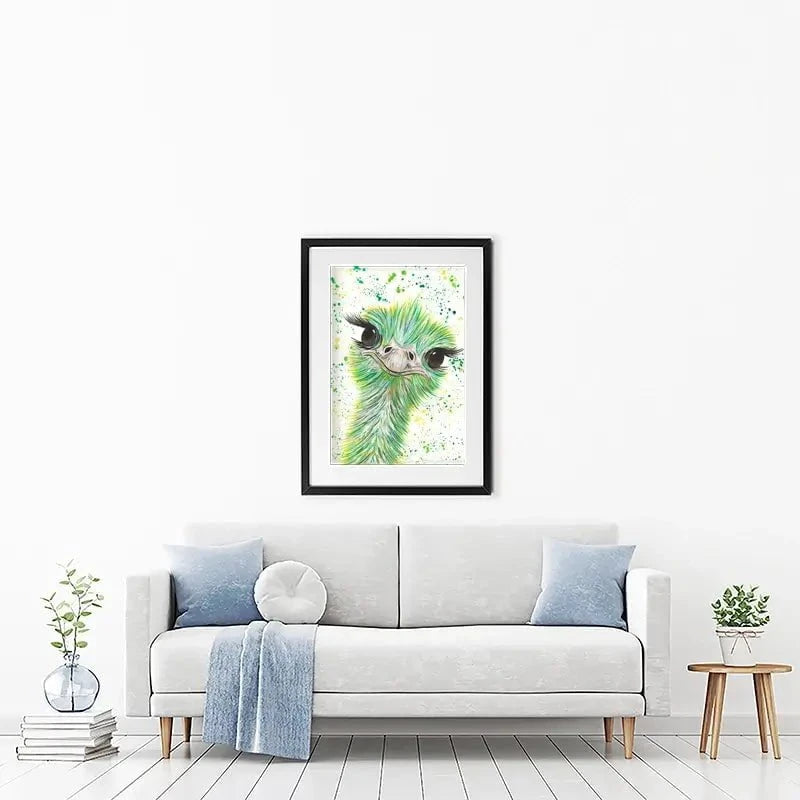 Ostrich Frank Framed Art Print Ostrich Frank Framed Art Print wall art product Emma LC Art