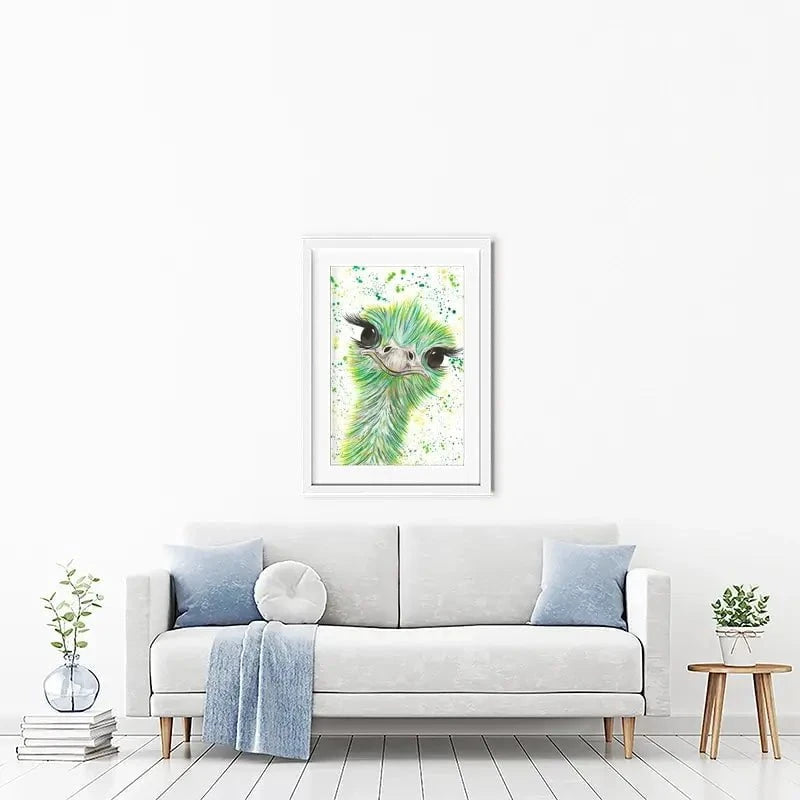 Ostrich Frank Framed Art Print Ostrich Frank Framed Art Print wall art product Emma LC Art