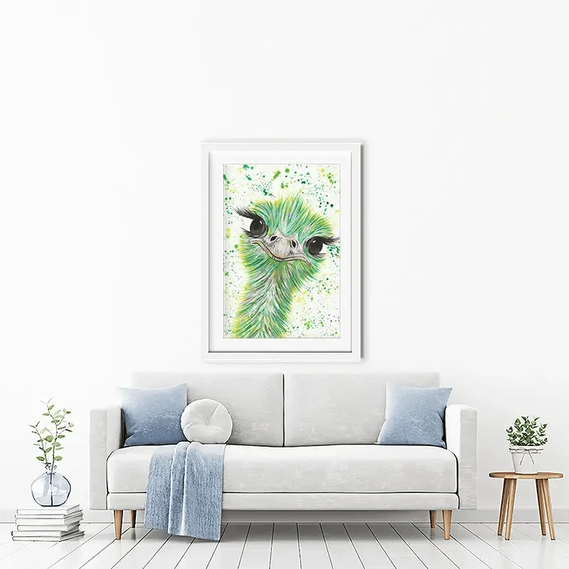 Ostrich Frank Framed Art Print Ostrich Frank Framed Art Print wall art product Emma LC Art