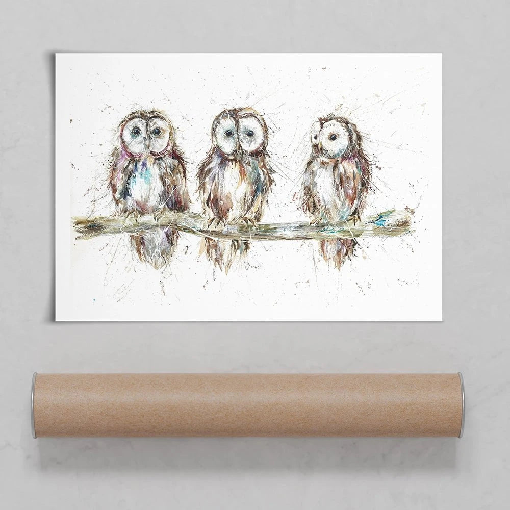 Owl Family Art Print Owl Family Art Print wall art product Nicola Jane Rowles