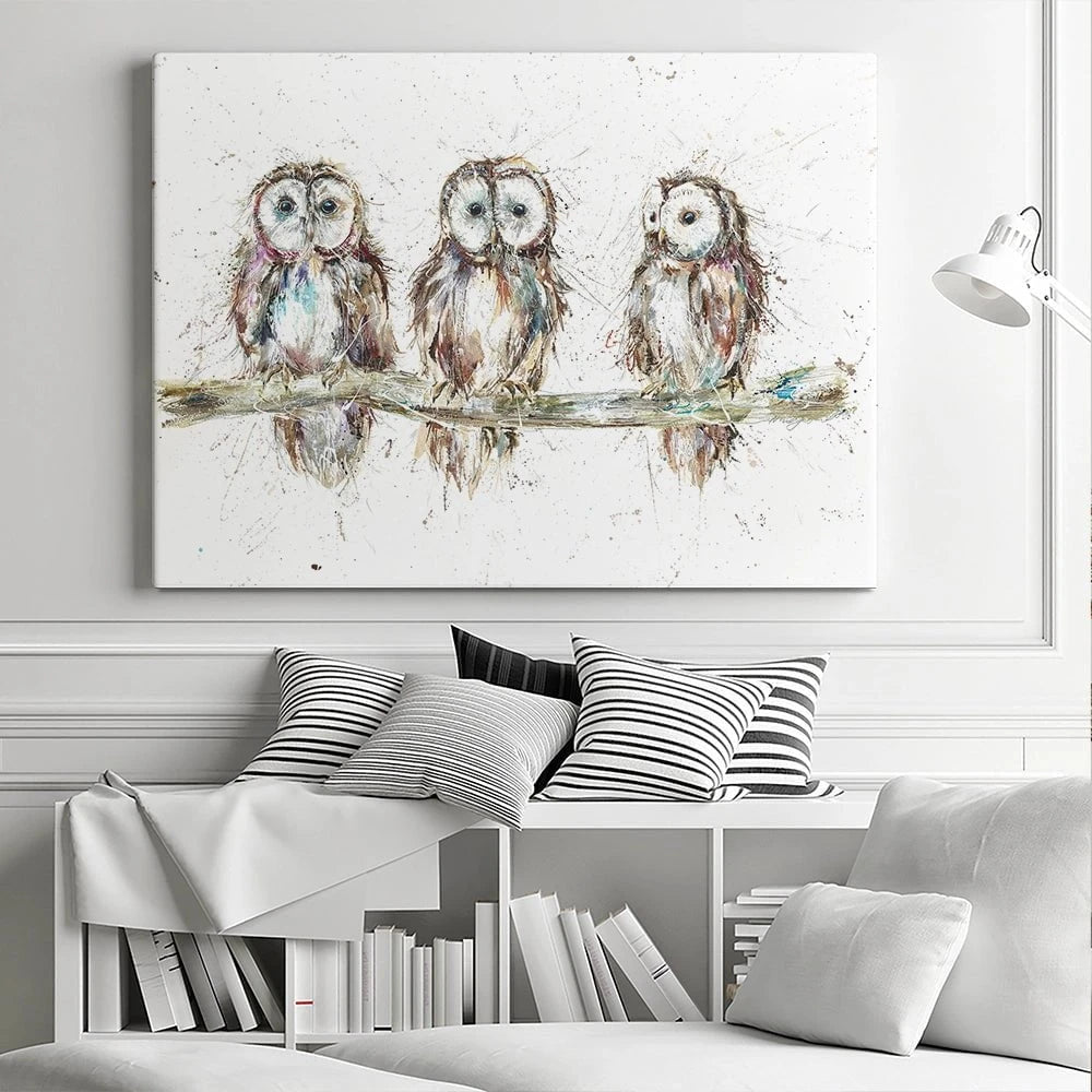 Owl Family Canvas Print Owl Family Canvas Print wall art product Nicola Jane Rowles