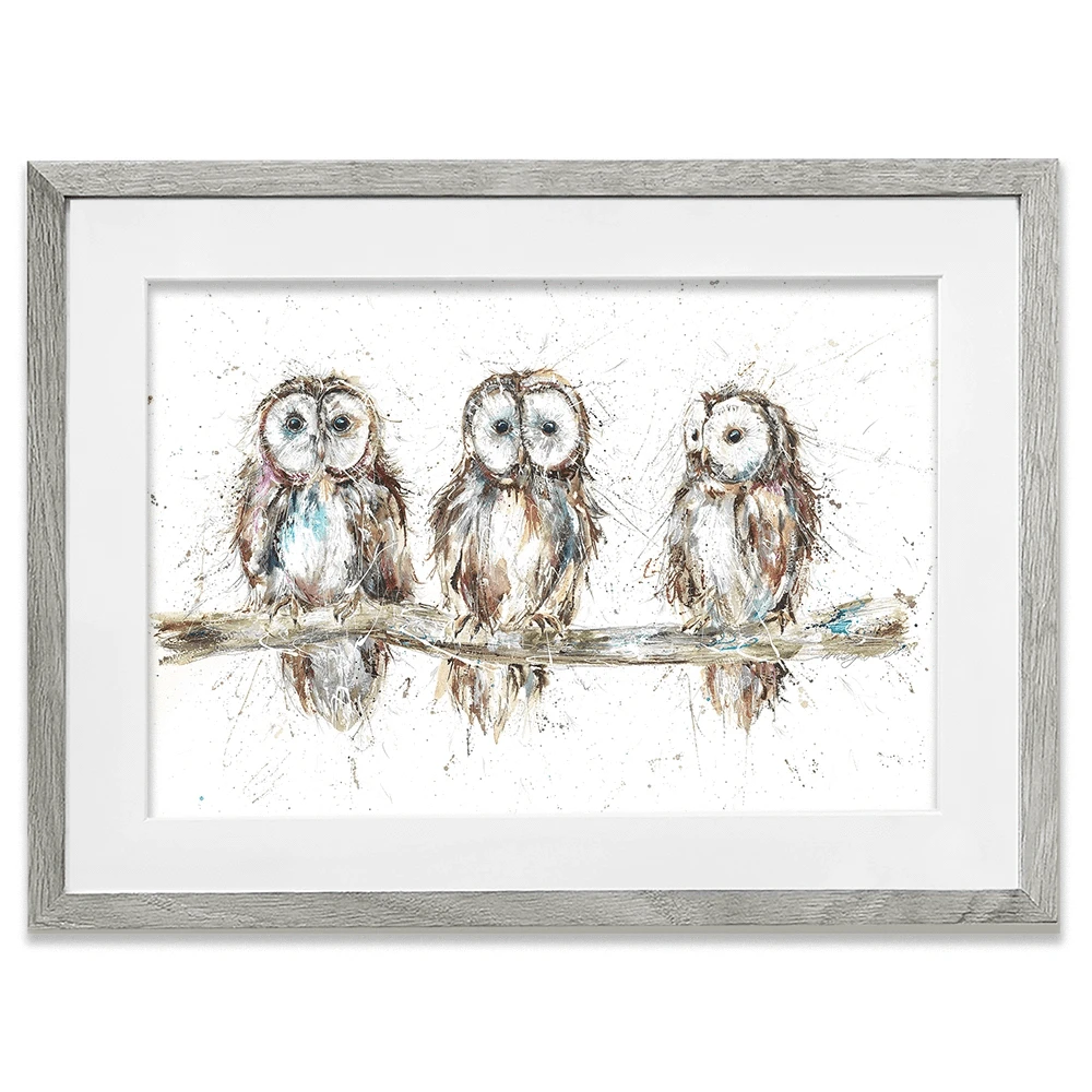 Owl Family Framed Art Print Owl Family Framed Art Print wall art product Nicola Jane Rowles