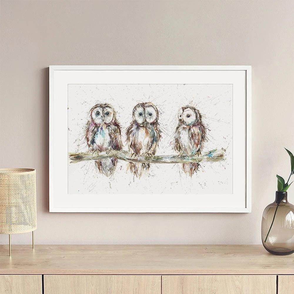 Owl Family Framed Art Print Owl Family Framed Art Print wall art product Nicola Jane Rowles