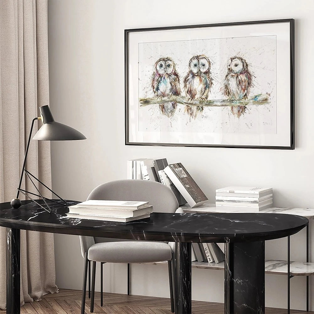 Owl Family Framed Art Print Owl Family Framed Art Print wall art product Nicola Jane Rowles
