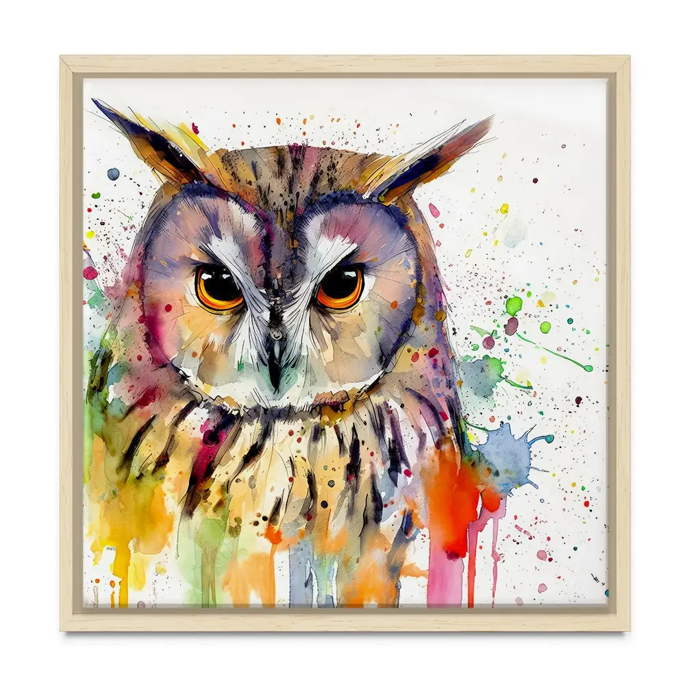 Owl Power Square Canvas Print Owl Power Square Canvas Print wall art product David Alexander Elder
