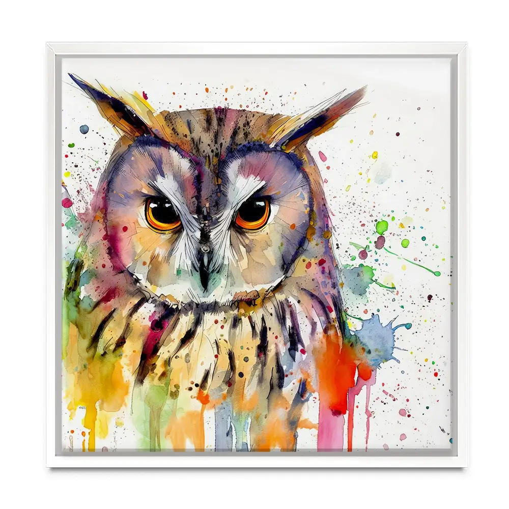 Owl Power Square Canvas Print Owl Power Square Canvas Print wall art product David Alexander Elder
