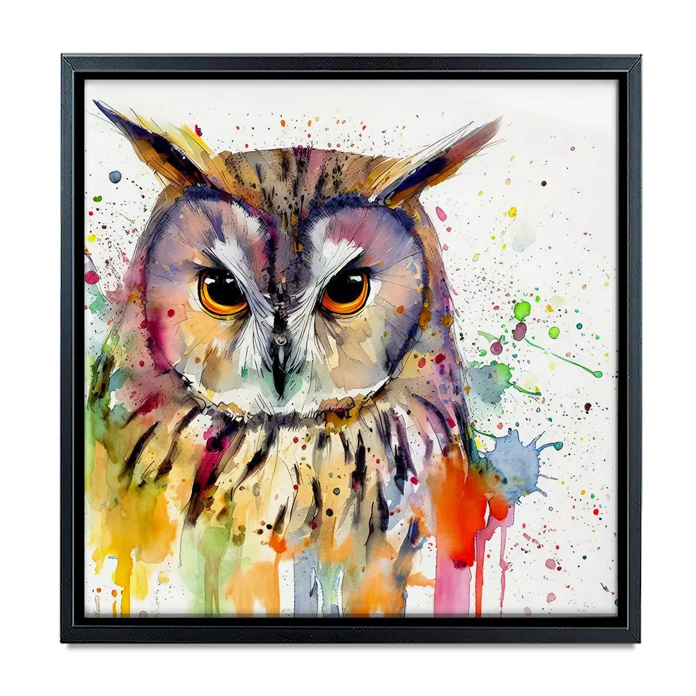 Owl Power Square Canvas Print Owl Power Square Canvas Print wall art product David Alexander Elder