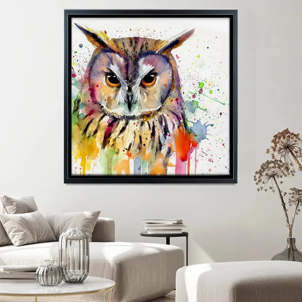 Owl Power Square Canvas Print Owl Power Square Canvas Print wall art product David Alexander Elder