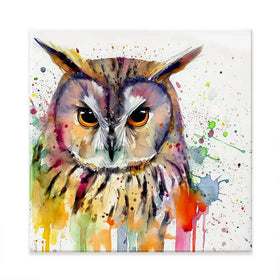 Owl Power Square Canvas Print Owl Power Square Canvas Print wall art product David Alexander Elder