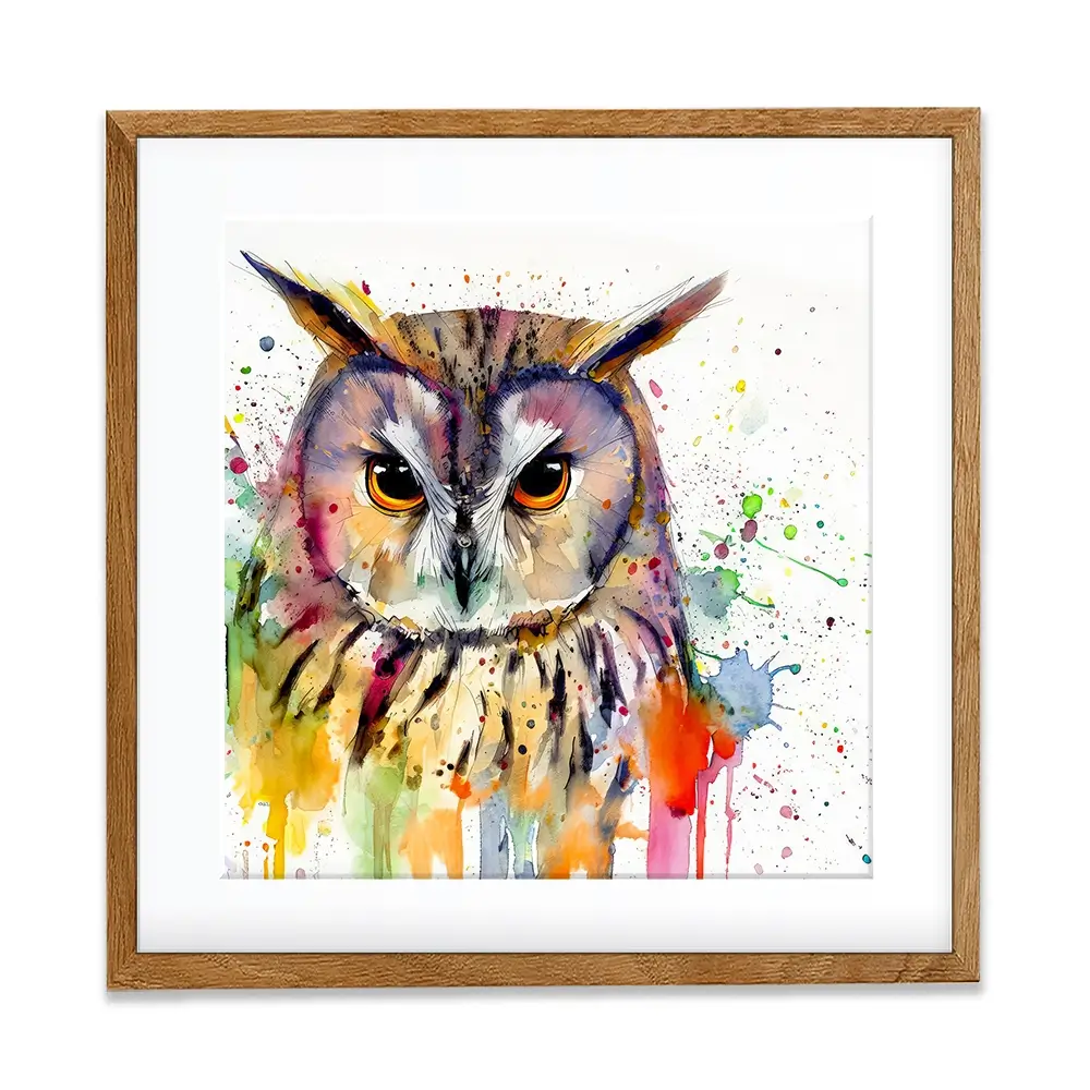 Owl Power Square Framed Art Print Owl Power Square Framed Art Print wall art product David Alexander Elder