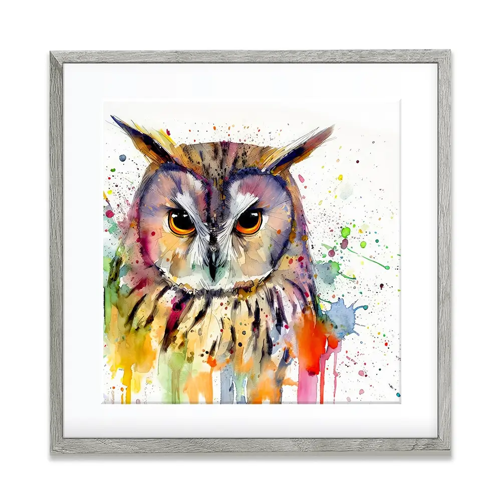 Owl Power Square Framed Art Print Owl Power Square Framed Art Print wall art product David Alexander Elder