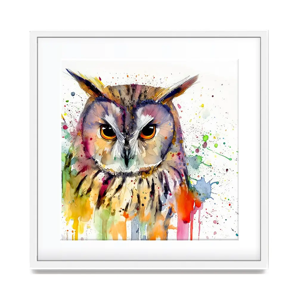 Owl Power Square Framed Art Print Owl Power Square Framed Art Print wall art product David Alexander Elder