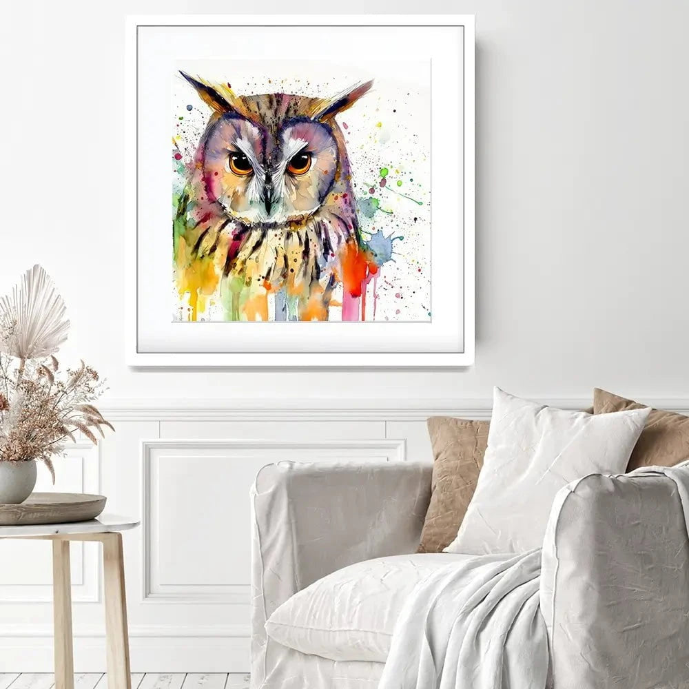 Owl Power Square Framed Art Print Owl Power Square Framed Art Print wall art product David Alexander Elder