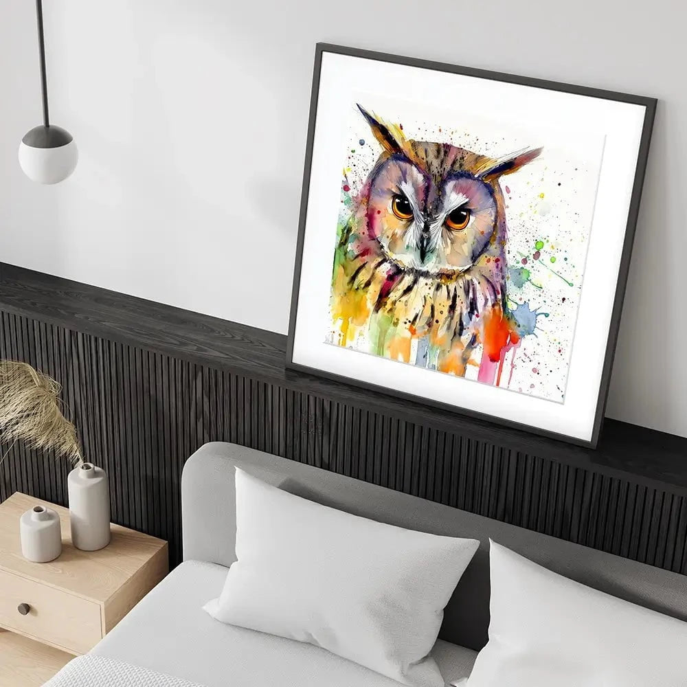Owl Power Square Framed Art Print Owl Power Square Framed Art Print wall art product David Alexander Elder