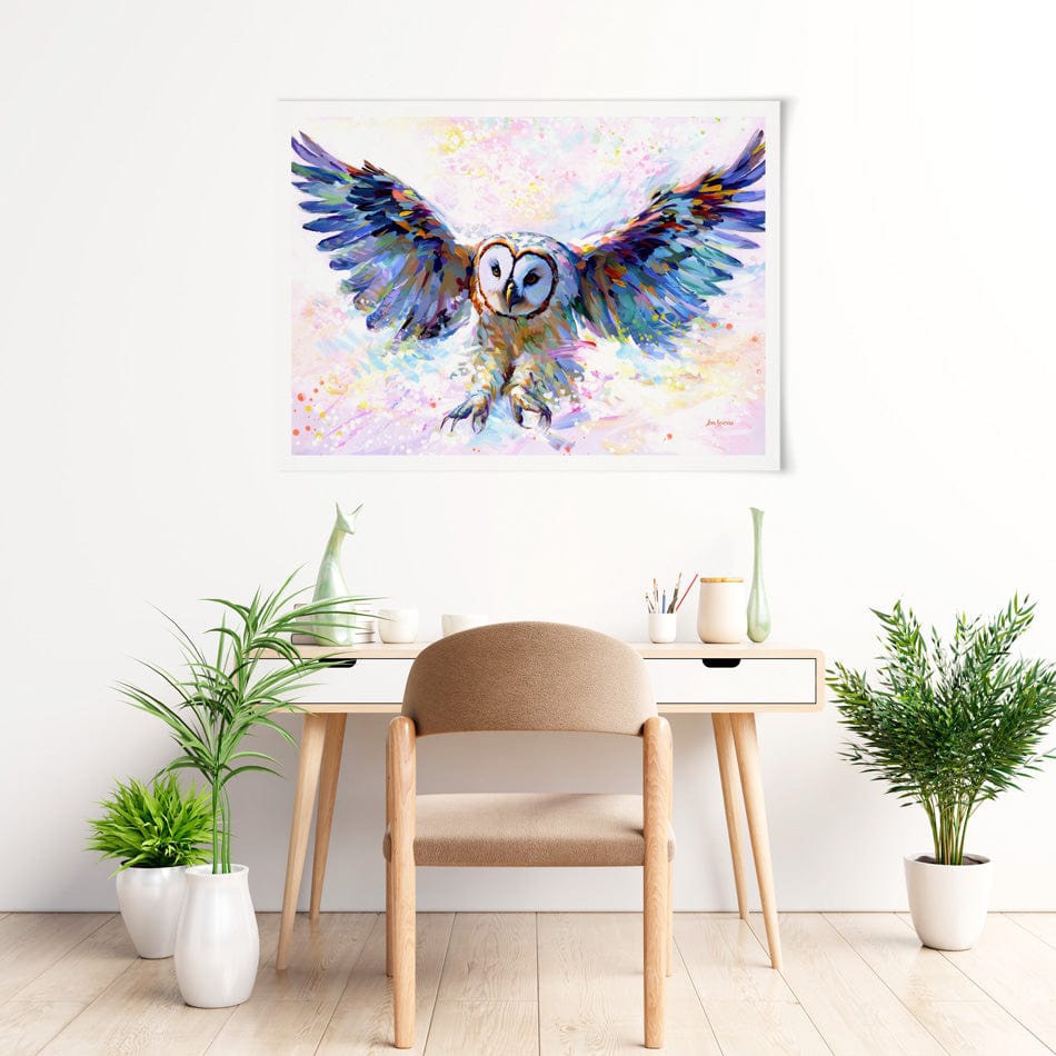Owls Whisper In The Winter Art Print wall art product Leon Devenice