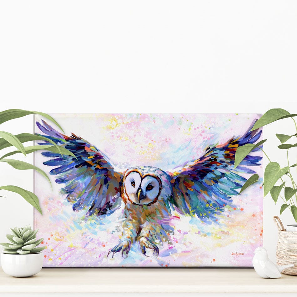 Owls Whisper In The Winter Wind Canvas Print wall art product Leon Devenice