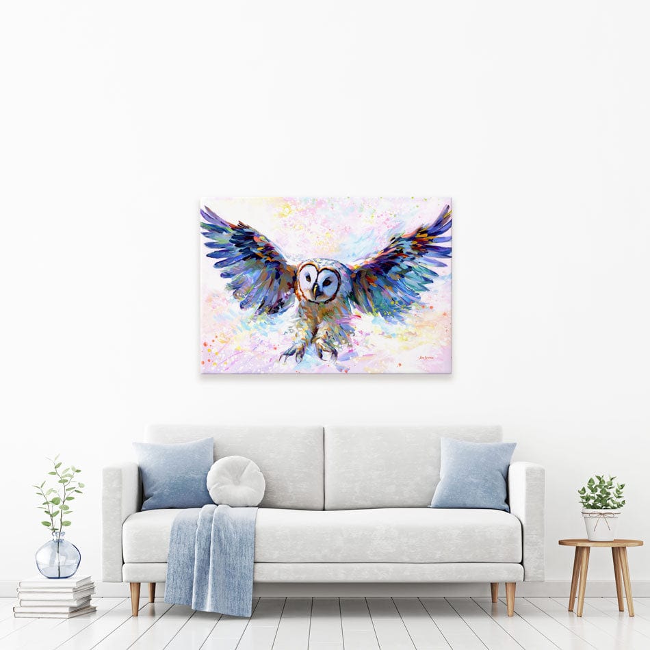 Owls Whisper In The Winter Wind Canvas Print wall art product Leon Devenice