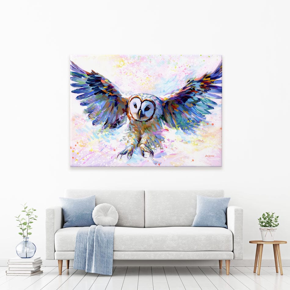 Owls Whisper In The Winter Wind Canvas Print wall art product Leon Devenice