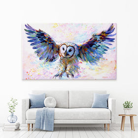 Owls Whisper In The Winter Wind Canvas Print wall art product Leon Devenice