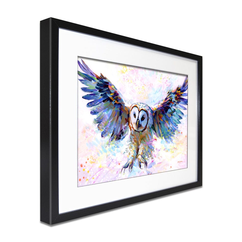 Owls Whisper In The Winter Wind Framed Art Print wall art product Leon Devenice