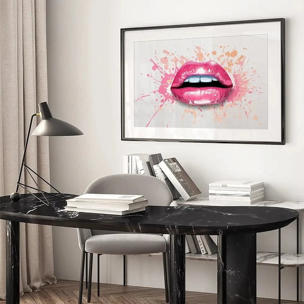 Paint Splash Lips Framed Art Print Paint Splash Lips Framed Art Print wall art product KenoKickit / Shutterstock