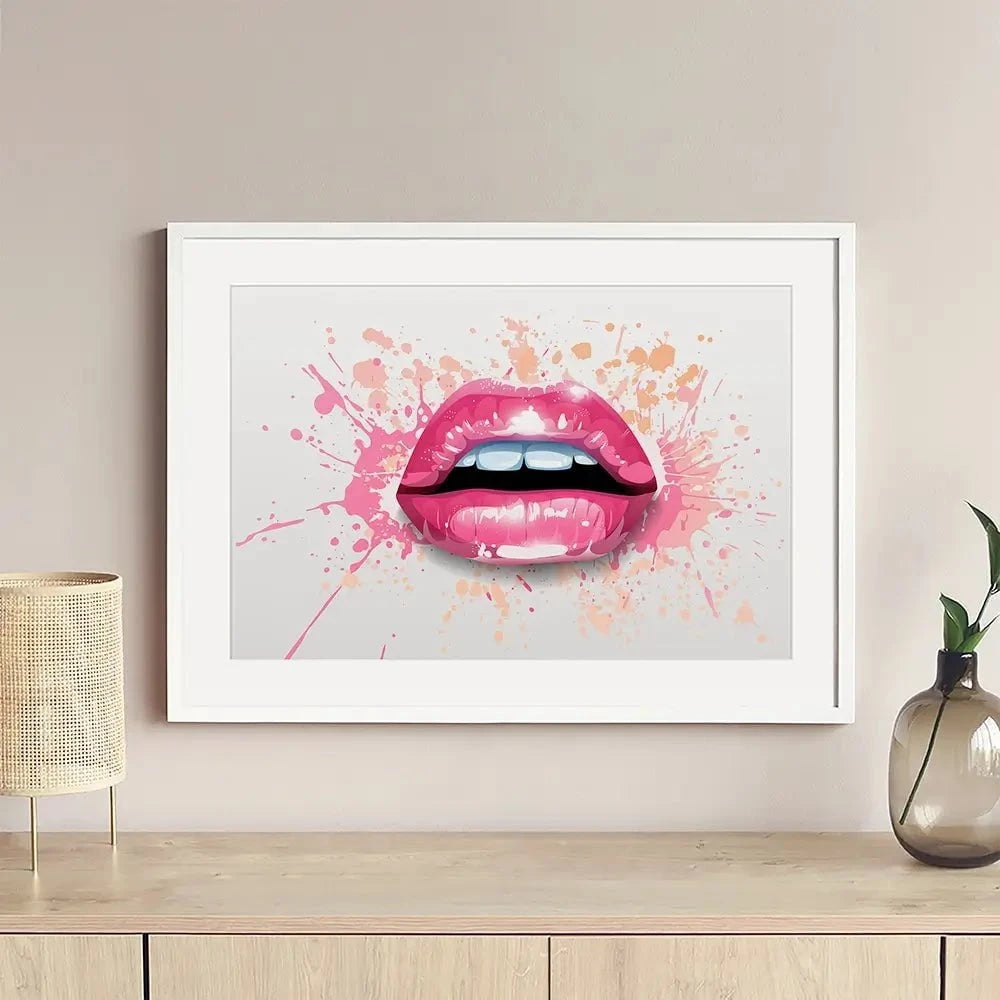 Paint Splash Lips Framed Art Print Paint Splash Lips Framed Art Print wall art product KenoKickit / Shutterstock
