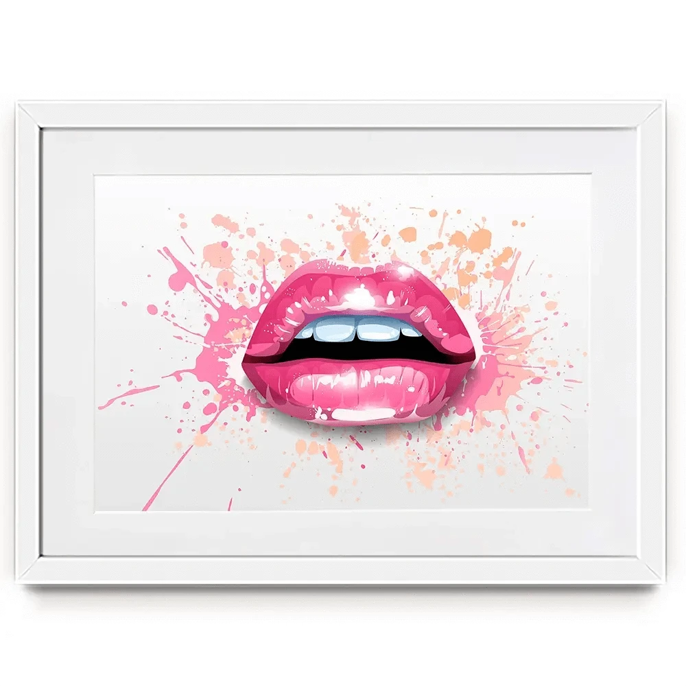 Paint Splash Lips Framed Art Print Paint Splash Lips Framed Art Print wall art product KenoKickit / Shutterstock