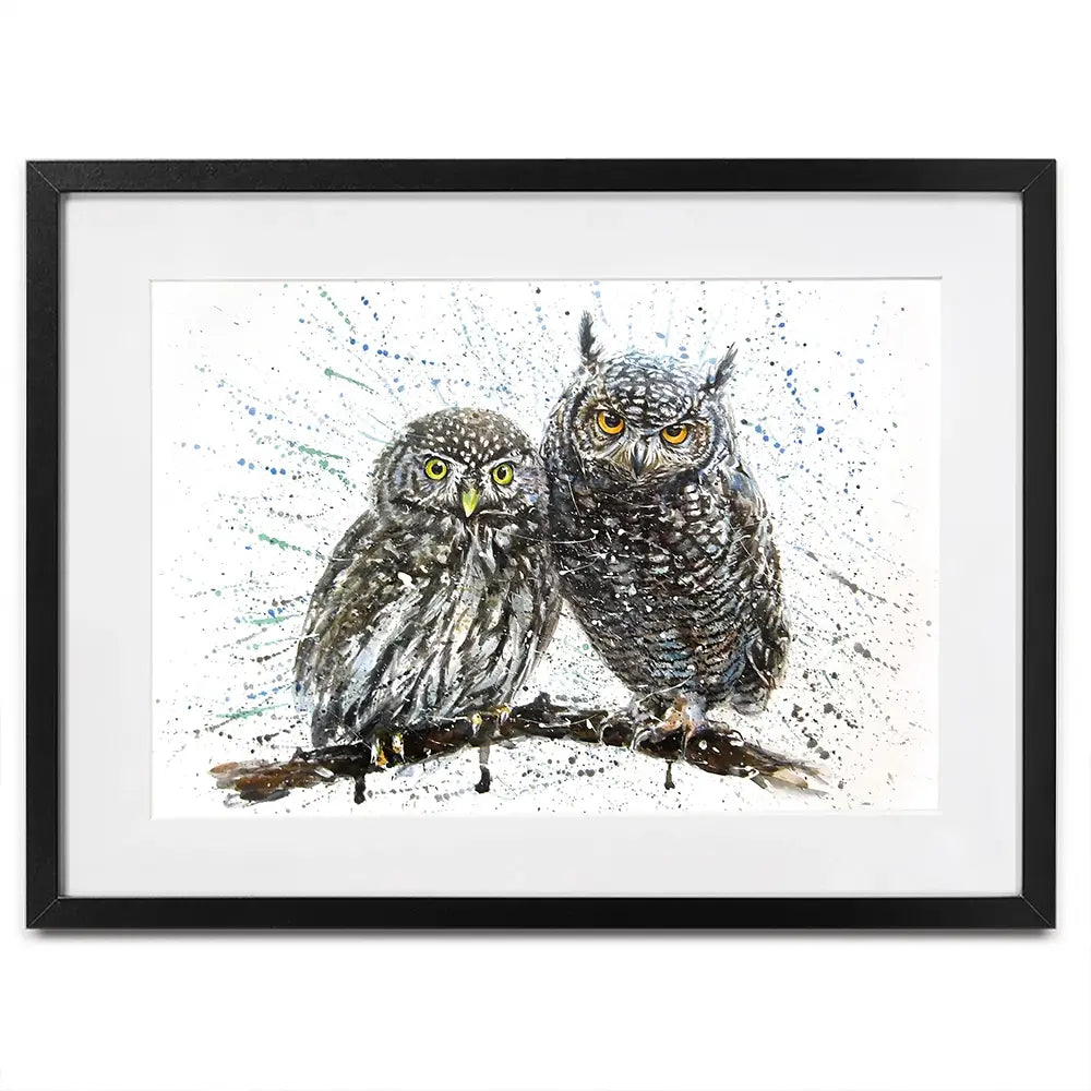 Paint Splash Owls Framed Art Print Paint Splash Owls Framed Art Print wall art product KOSTART / Shutterstock