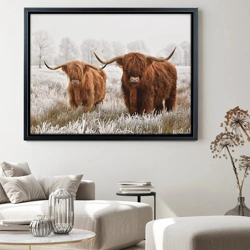 Pair Of Winter Cows Canvas Print Pair Of Winter Cows Canvas Print wall art product defotoberg / Shutterstock