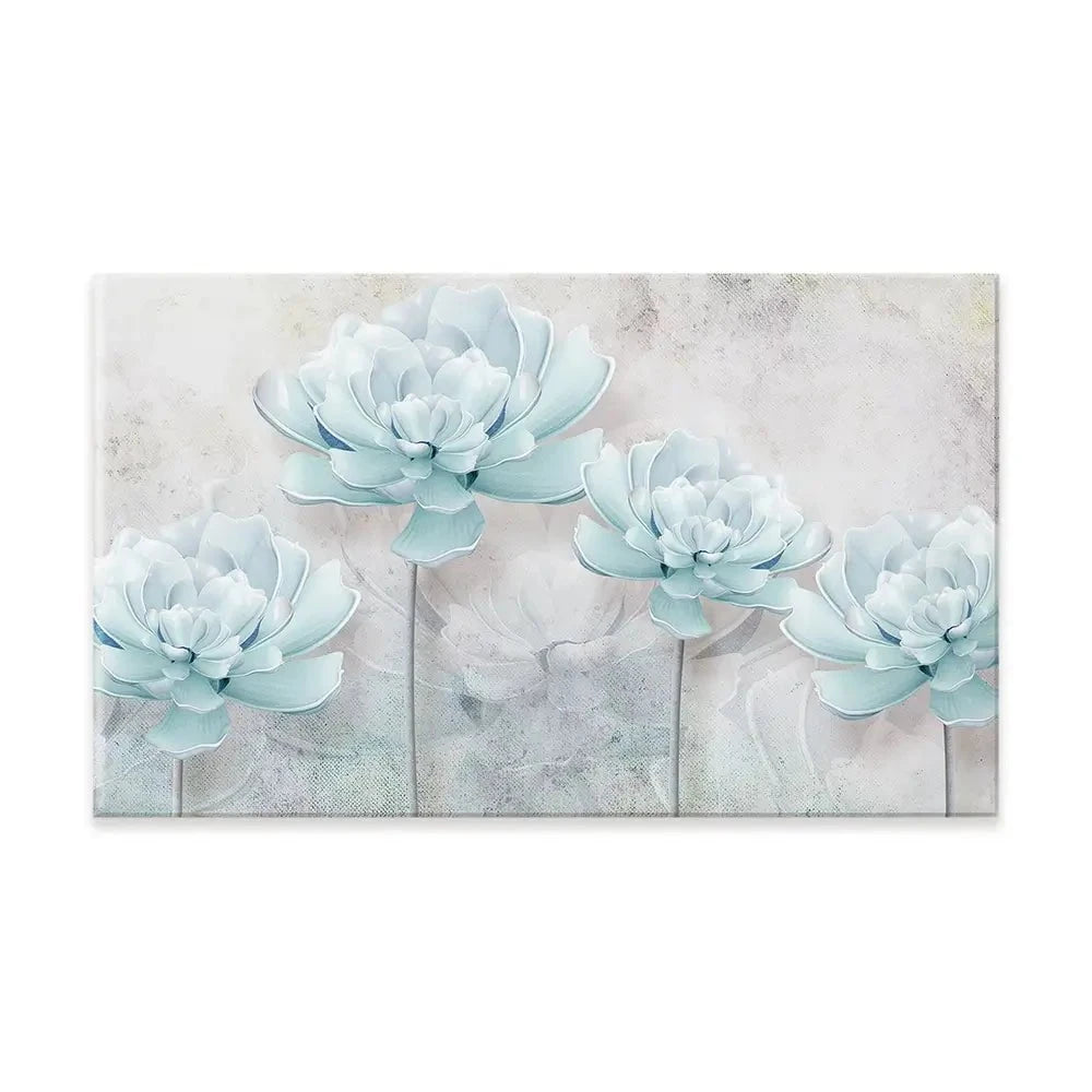 Pale Blue Floral Canvas Print Pale Blue Floral Canvas Print wall art product FLOWER 3D / Shutterstock