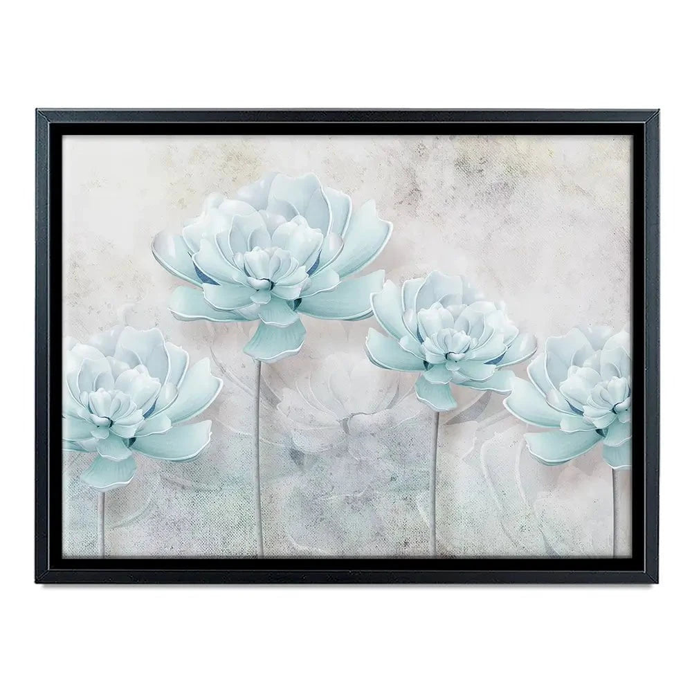 Pale Blue Floral Canvas Print Pale Blue Floral Canvas Print wall art product FLOWER 3D / Shutterstock