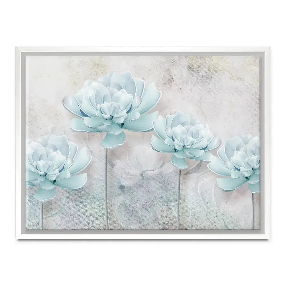 Pale Blue Floral Canvas Print Pale Blue Floral Canvas Print wall art product FLOWER 3D / Shutterstock