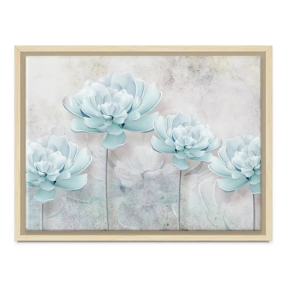 Pale Blue Floral Canvas Print Pale Blue Floral Canvas Print wall art product FLOWER 3D / Shutterstock